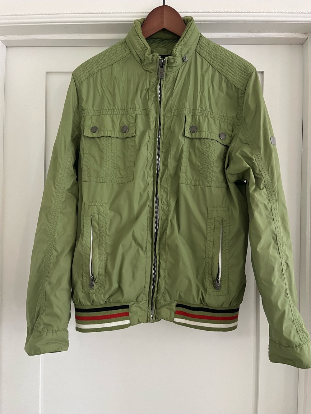 Men's Ben Sherman  Lightweight Olive Green Bomber Jacket w/ hood
